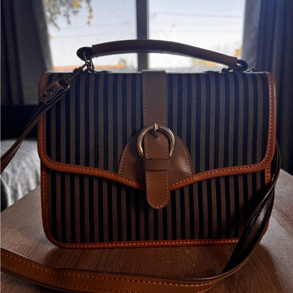 Black and Brown Striped Bag